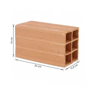 Bloco Cerâmico de Vedação, 6 Furos, 11,5 × 14 × 24cm