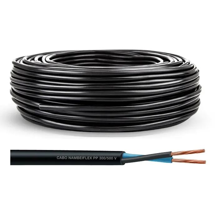 Cabo Fio Flexível Pp 2×2,5mm Preto Sil (VENDIDO POR METRO)