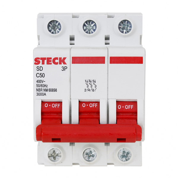 Disjuntor Tripolar 50A Curva C Steck